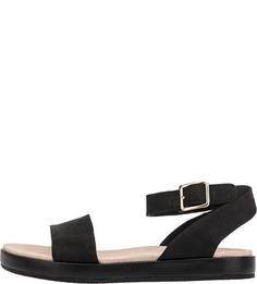 Черные сандалии из нубука на толстой подошве Clarks