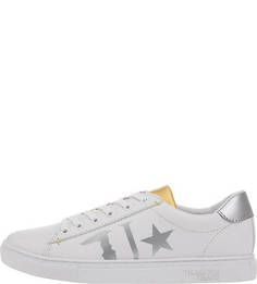 Белые кеды с принтом Trussardi Jeans