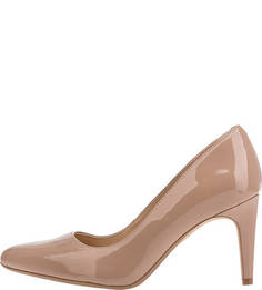 Бежевые туфли из лаковой кожи Clarks