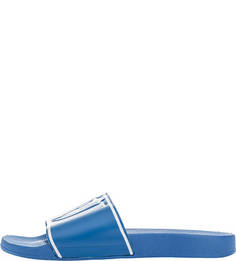 Синие шлепанцы с монограммой бренда Trussardi Jeans