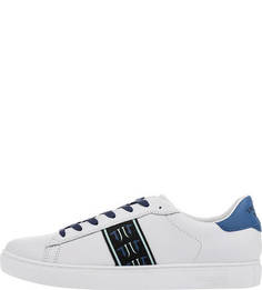 Кожаные кеды с контрастным принтом Trussardi Jeans