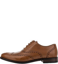 Кожаные туфли оксфорды с брогированием Clarks