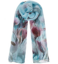 Шелковый палантин с цветочным принтом Eleganzza
