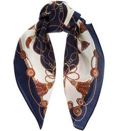 Шелковый платок синего цвета Eleganzza