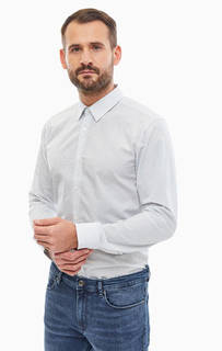 Приталенная хлопковая рубашка с монограммой бренда Hugo Boss