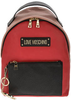 Рюкзак из натуральной кожи с широкими лямками Love Moschino