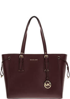 Вместительная кожаная сумка с двумя отделами Voyager Michael Michael Kors
