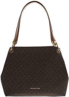 Сумка с монограммой бренда и длинными ручками Raven Michael Michael Kors