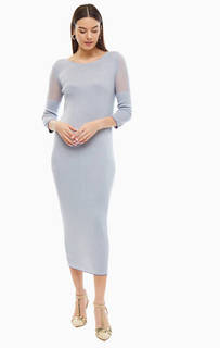 Сиреневое трикотажное платье с блестящей нитью Patrizia Pepe