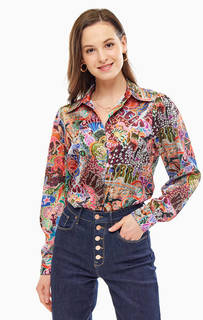 Атласная рубашка с разноцветным принтом Tommy X Zendaya