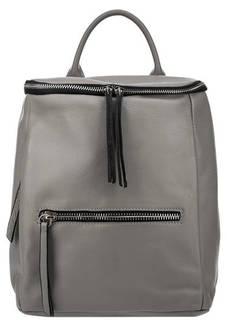 Серый кожаный рюкзак с тонкими лямками Tosca BLU