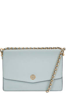 Маленькая кожаная сумка с откидным клапаном Tory Burch