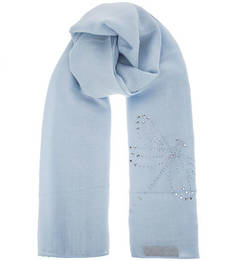 Платок голубого цвета с отделкой стразами Eleganzza