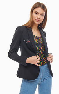 Черный пиджак с карманами на молниях Desigual