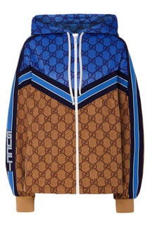Сине-коричневая толстовка с монограммами GG Gucci