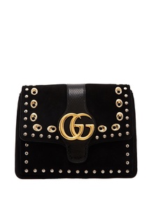 Черная сумка на плечо с заклепками Arli Gucci