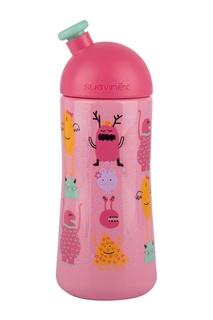 Розовая бутылочка с рисунком Suavinex