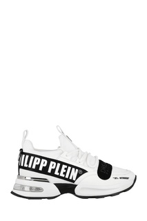 Белые кроссовки с контрастной отделкой Philipp Plein