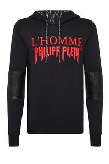 Черное худи с отделкой Philipp Plein