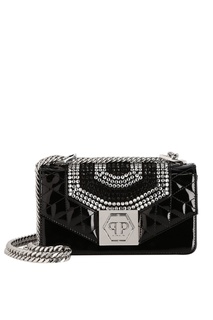 Черная сумка со стразами Philipp Plein