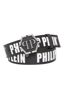 Текстильный ремень с логотипами Philipp Plein