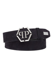 Темно-синий ремень с эмблемой Philipp Plein