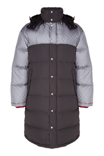 Дутый контрастный пуховик Gucci Man