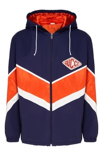 Синяя олимпийка с контрастным дизайном Gucci Man