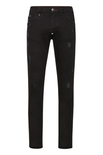 Черные джинсовые брюки с потертостями Philipp Plein