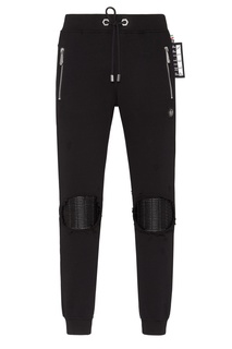 Черные брюки с ребристой отделкой Philipp Plein