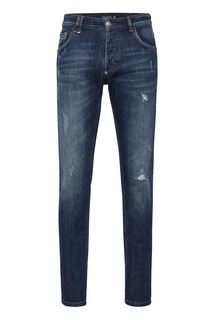 Фактурные синие джинсы Philipp Plein