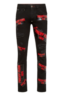 Черные джинсы с логотипами Philipp Plein