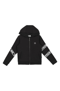 Черное худи на молнии Philipp Plein Kids