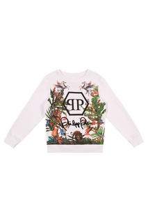 Розовый свитшот с принтом Philipp Plein Kids