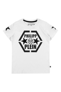 Белая футболка с логотипом Philipp Plein Kids