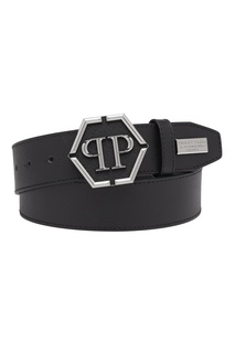 Черный ремень из кожи Philipp Plein