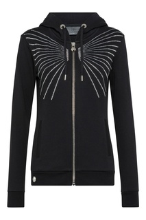 Черное худи с кристаллами Philipp Plein