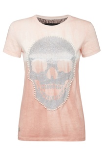 Розовая футболка с черепом Philipp Plein