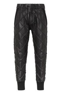 Черные кожаные брюки Philipp Plein