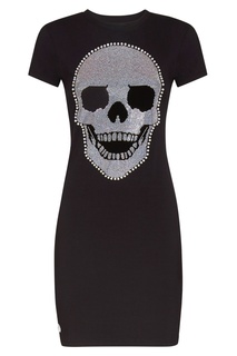 Черное платье с отделкой Philipp Plein