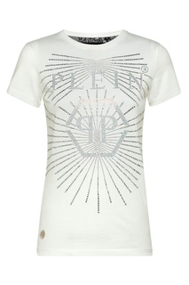 Белая футболка с кристаллами Philipp Plein