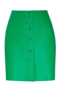 Зеленая кожаная мини-юбка Sandro