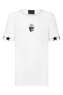 Белая футболка с черепом и звездами Philipp Plein