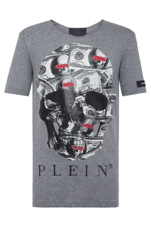 Серая футболка с черепом Philipp Plein