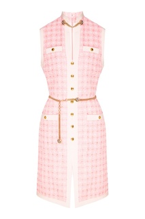 Розовое платье с отделкой Gucci
