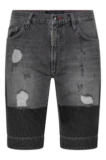 Серые джинсовые шорты Philipp Plein
