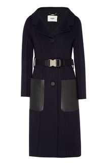 Пальто с контрастными накладными карманами Fendi