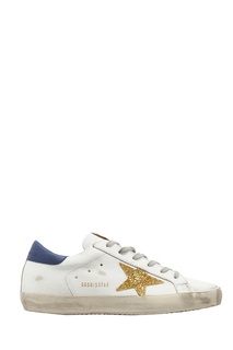 Кроссовки Superstar с золотисто-синей отделкой Golden Goose Deluxe Brand