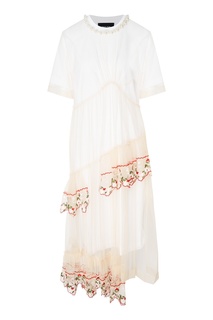 Платье из хлопка и тюля с декором Simone Rocha