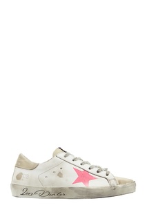 Кроссовки Superstar с розовыми звездами Golden Goose Deluxe Brand